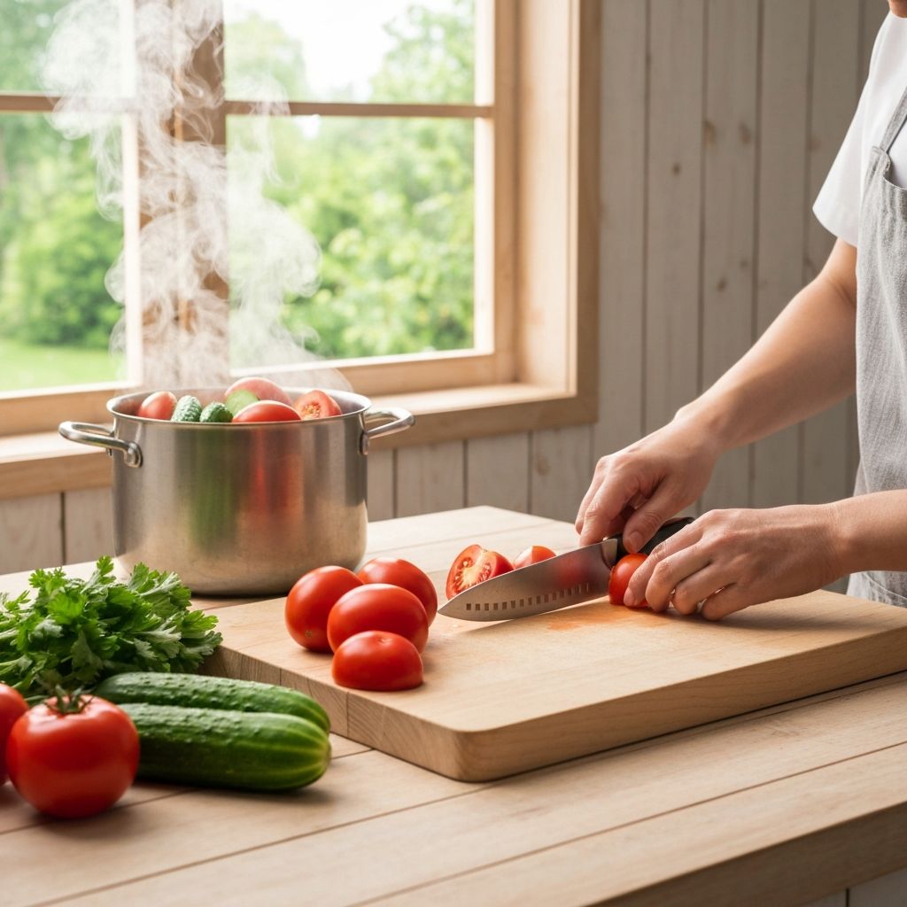 Frische Gemüsezubereitung und Kochen